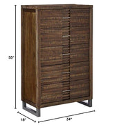 Andria 5 Drawer Wooden Chest in Reclaimed Oak